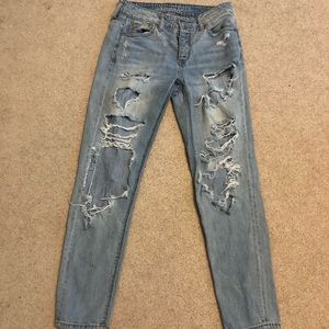 size 0 ripped mom jeans